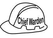 Chief warden's hard hat.