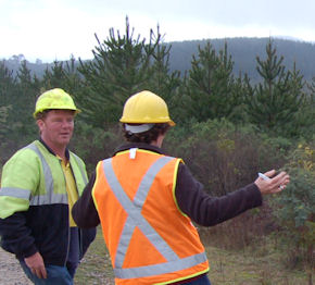 Picture of a site supervisor talking to a contractor